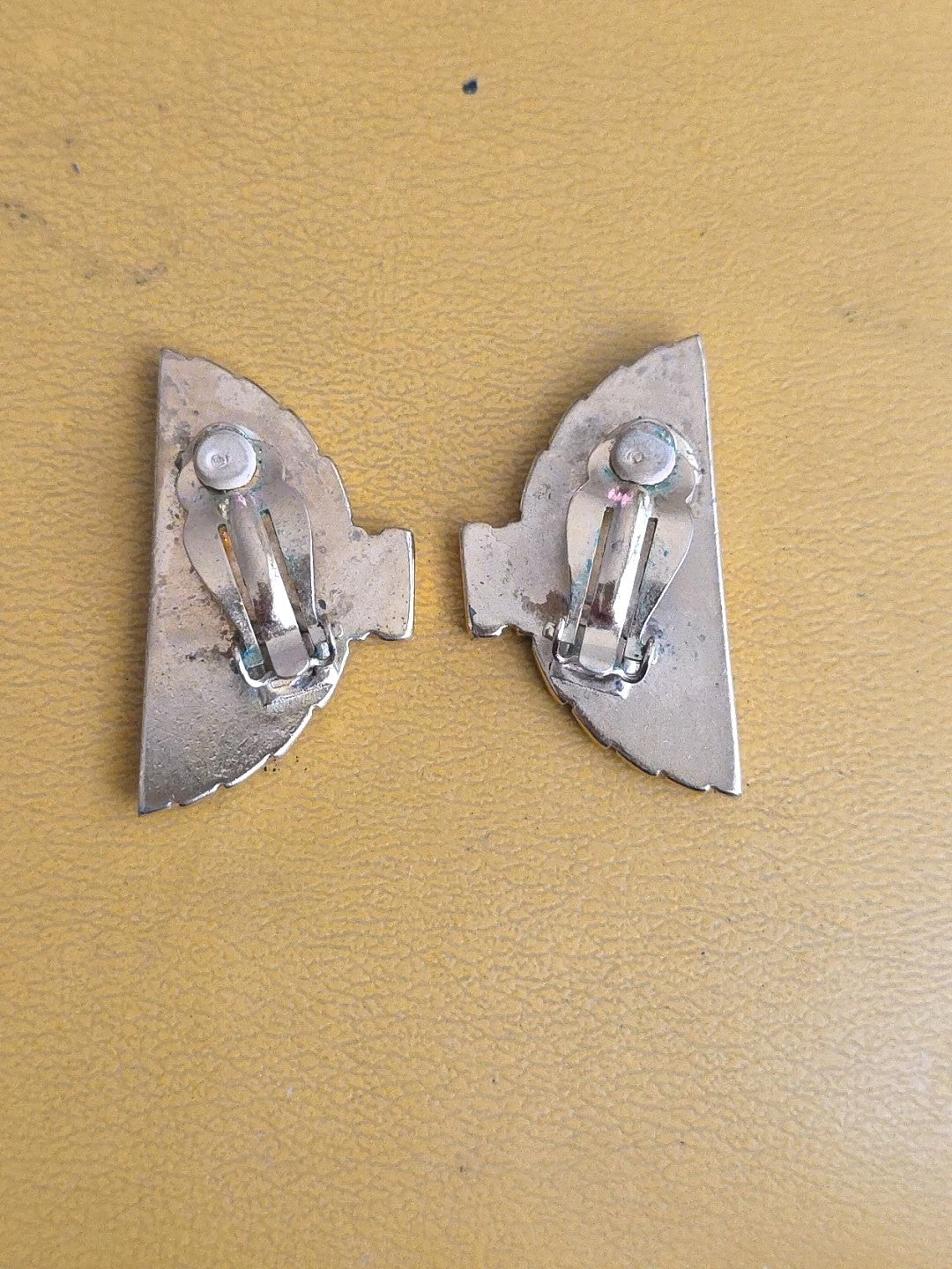 Vintage KARL LAGERFELD Iconic Gold Fan EARRINGS Clip-On Style