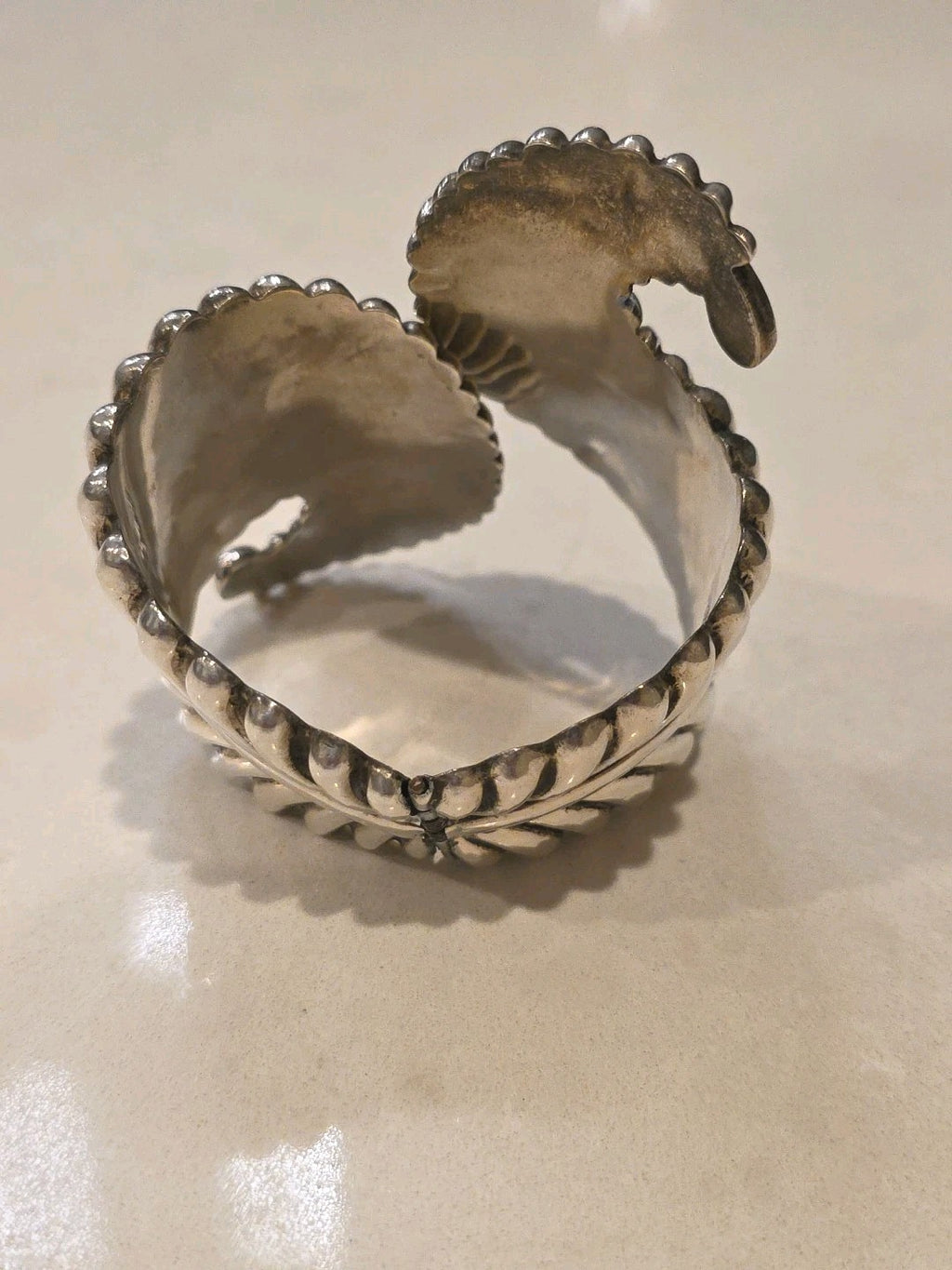 E. D. P.  Los Castillo Sterling Silver Cuff Bracelet 1960 SUPERB ClampMechanism