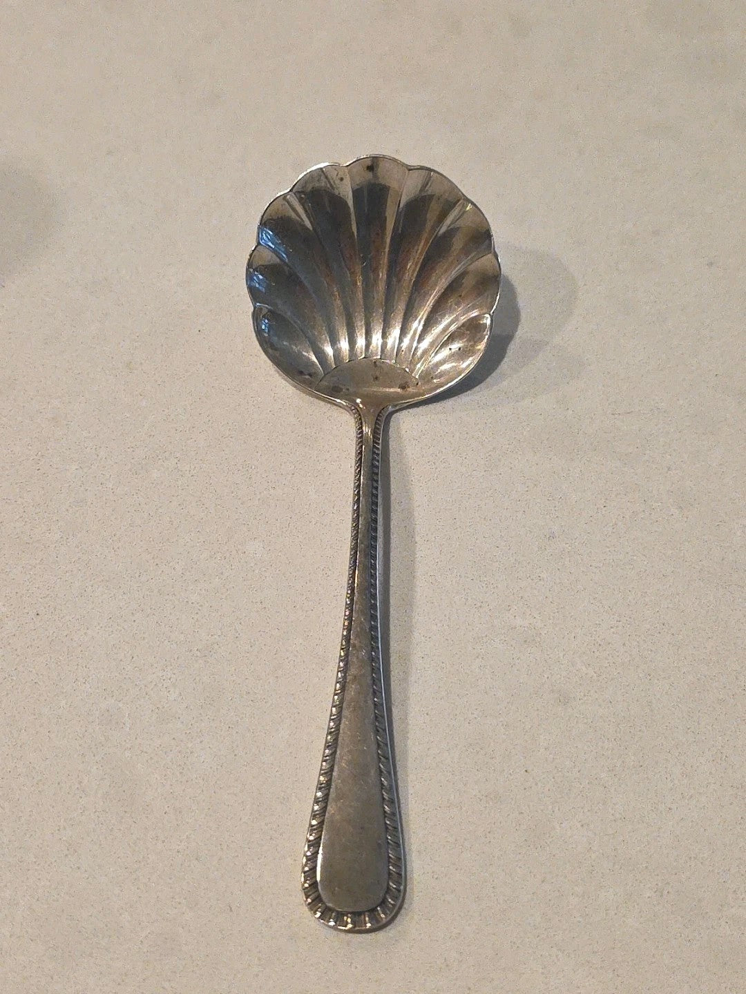 Buccellati  Italian Feather Sterling Silver Sugar Spoon  No Mono