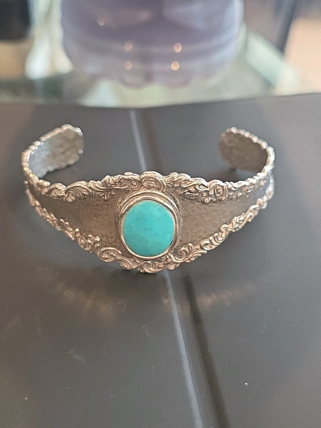 Or Paz Sterling Silver  925 Turquoise Cuff Bracelet Size 7” Wrist
