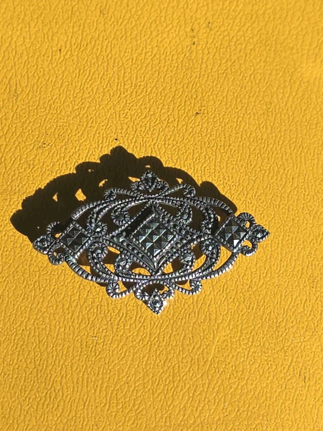 Vintage Sterling Silver 925 Marcasite Small Brooch