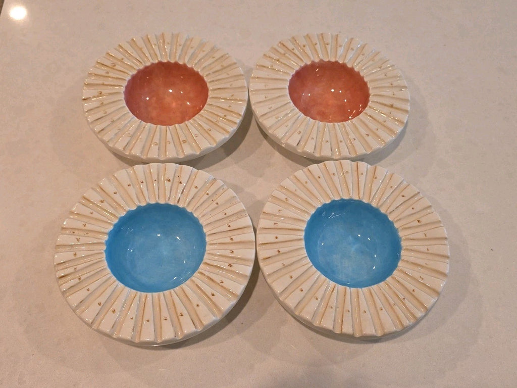 Vtg 4 Chalet Suzanne Restaurant Lake Wales Florida Art Pottery Soup Bowl 1992