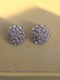 Estate Find Signed JUDY LEE Clipon Earrings  Citrine Color Rhinestones