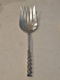 Square Twist #5 Whiting Sterling Silver Serving Sardine Fork Bright-Cut 8 1/2"
