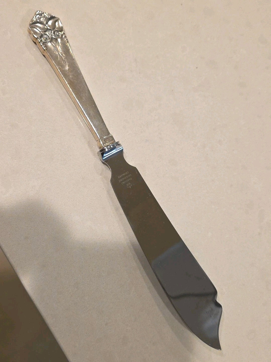 ORLA VAGN MOGENSEN DENMARK GRETA STERLING SILVER 10 1/2" FISH SERVING KNIFE