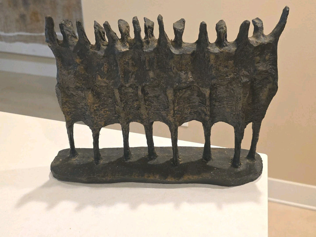 KRISHNA REDDY "The Vision" BRUTALIST Bronzed Resin Art Sculpture 1969 SIGNED