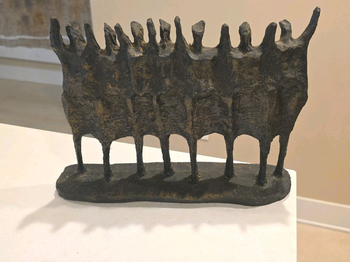 KRISHNA REDDY "The Vision" BRUTALIST Bronzed Resin Art Sculpture 1969 SIGNED