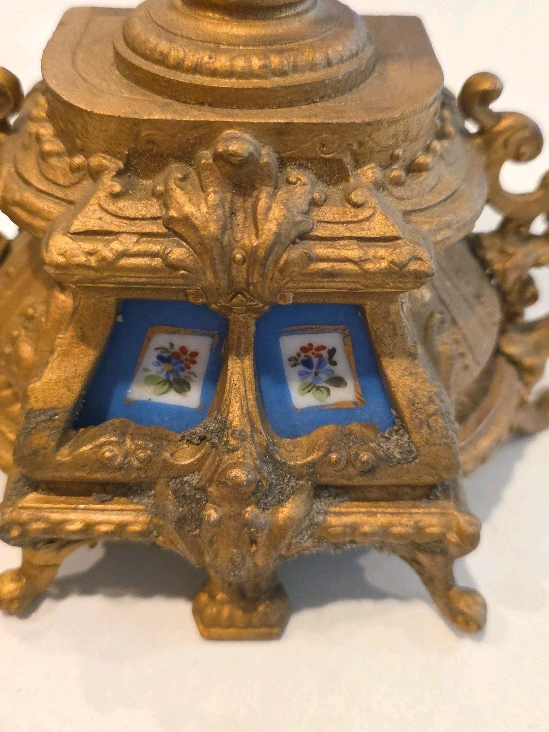 Pair 13" Sevres Style Hand Painted Porcelain Twin Handled Covered Urns