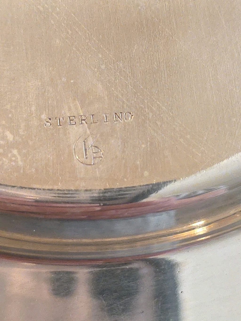 Antique Set of 12 Monogram Sterling Silver Bread & Butter 6" Plates