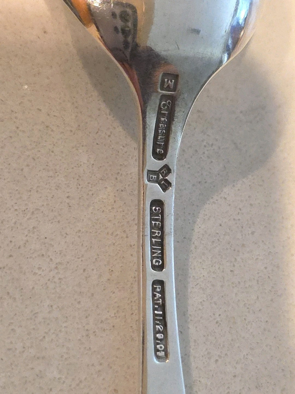LUNT Mount Vernon Pattern Sterling Silver Spoon With Back Monogram