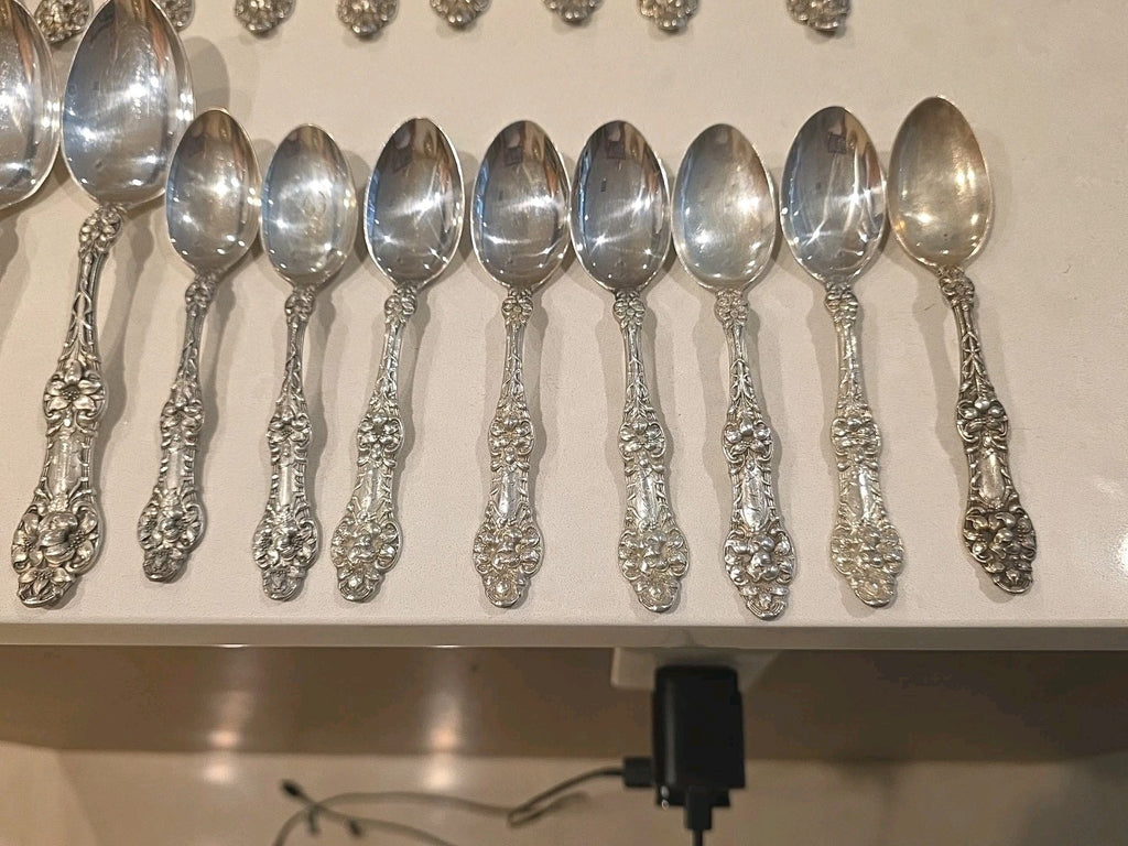 Old Orange Blossom by Alvin Sterling Silver Flatware Set Service 40 pcs