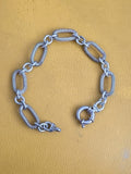 925 Sterling Silver Italy Twisted Design Oval Link Bracelet Heavy Chunky