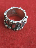 BRUTALIST Sterling Silver Ring Signed BB KAI  Size 7.5
