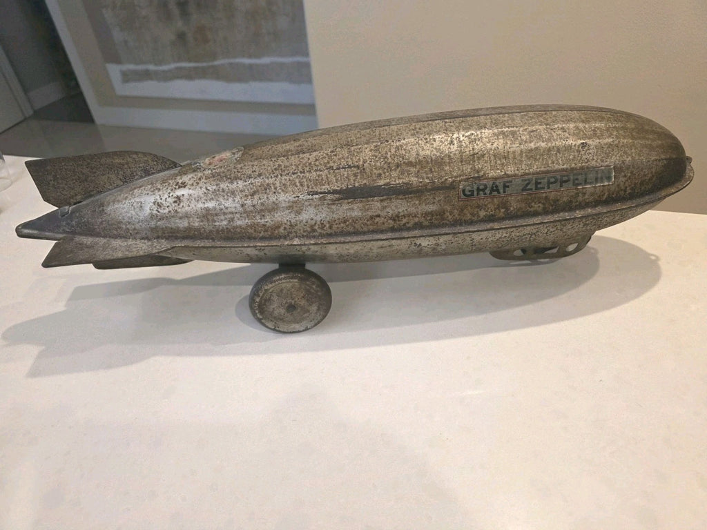 RARE 1930 Steelcraft  Graf Zeppelin Blimp Airship Pressed Steel Pull Toy