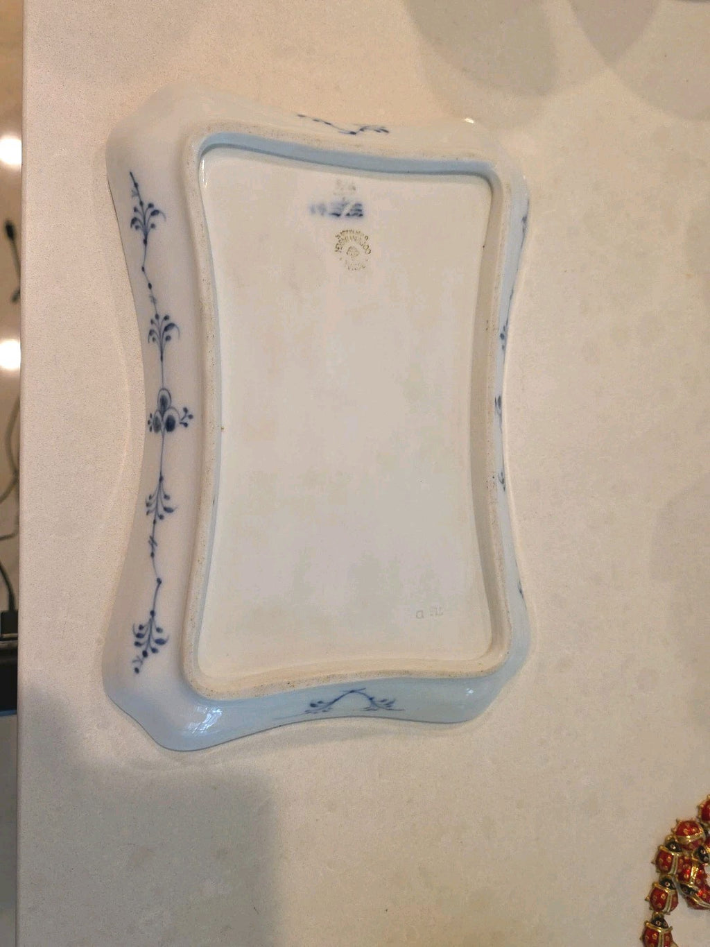 Royal Copenhagen Blue Fluted Half Lace Rectangular Tray Platter 716D  9 1/2"