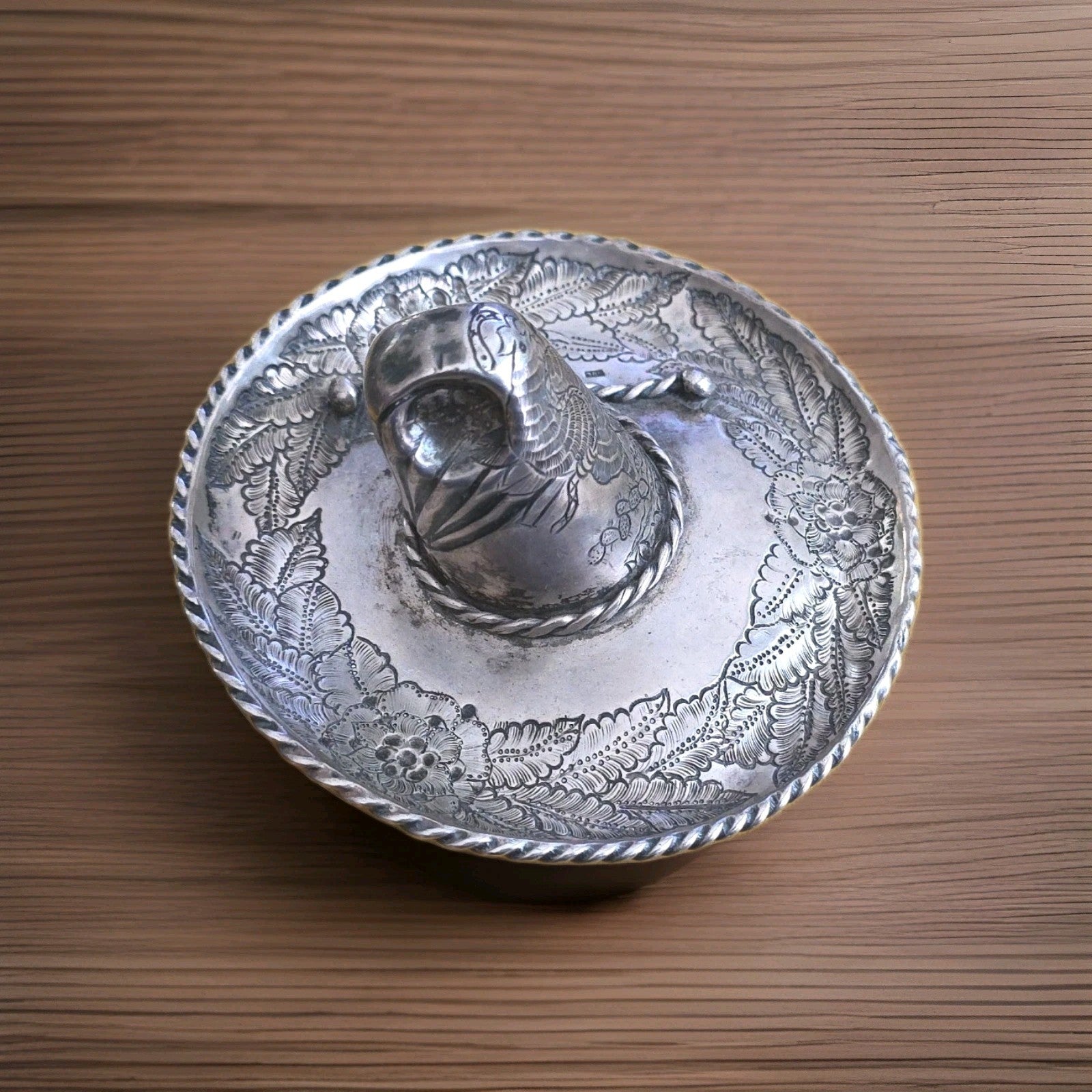 Sombrero Hat Figurine 800 Sterling Silver Mexico