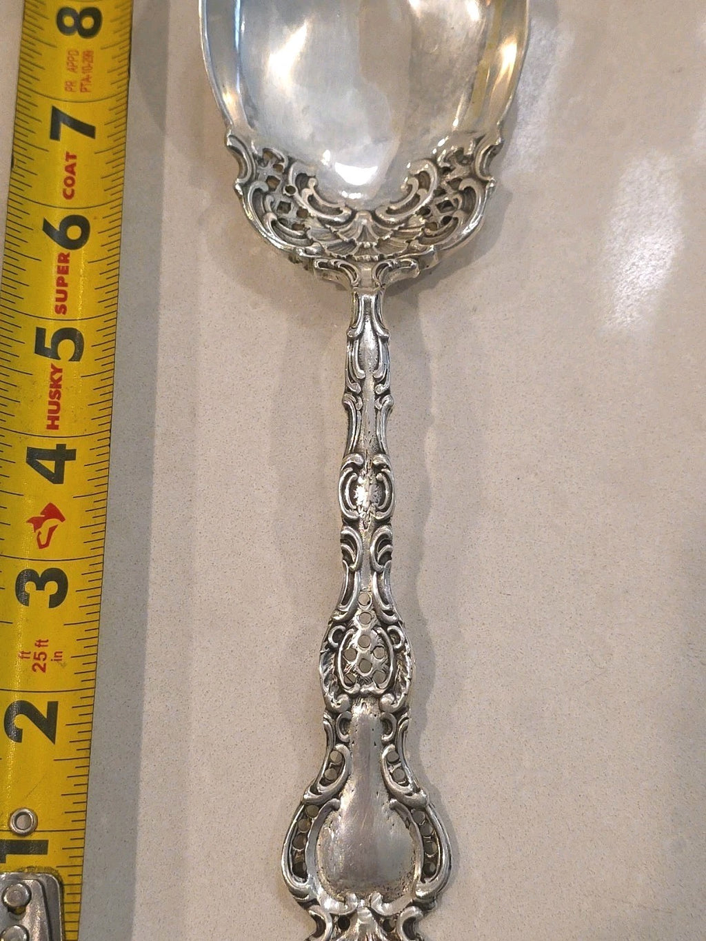 Regent by Durgin Sterling Silver Salad Spoon Pierced Bowl  9 5/8"