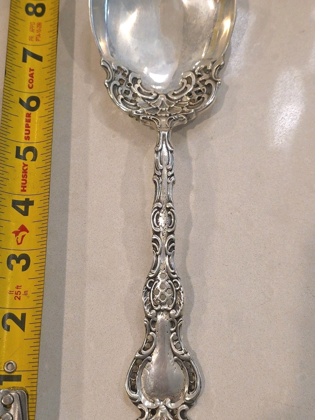 Regent by Durgin Sterling Silver Salad Spoon Pierced Bowl  9 5/8"