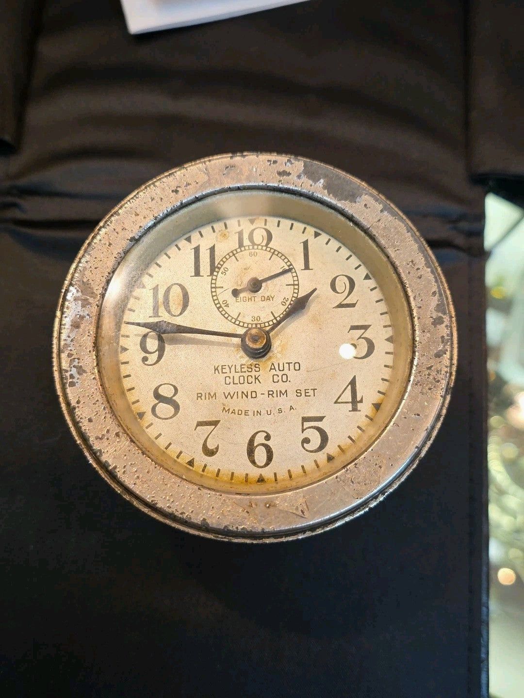 VINTAGE KEYLESS AUTO CLOCK CO RIM WIND RIM SET 8 DAY VINTAGE Modle A