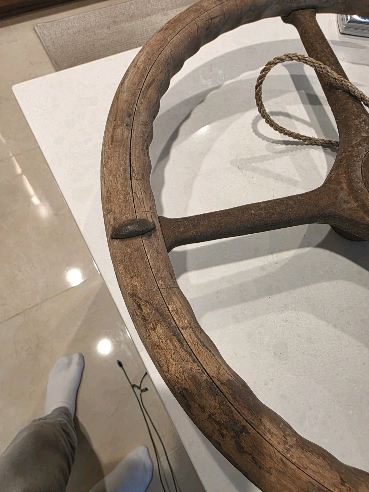 ANTIQUE FORD MODEL A MODEL T  WOOD STEERING WHEEL NO. 102-5 20"  ORIGINAL!