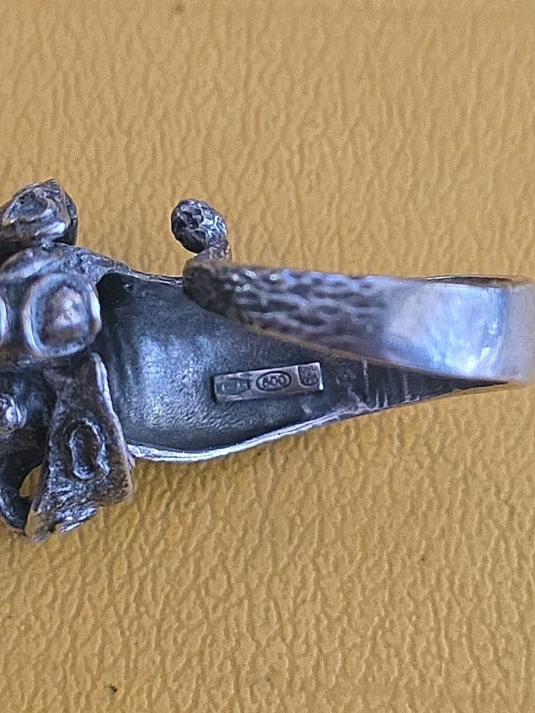 Vintage Italian Sterling  Silver Ring UNO A ERRE Dog Ring size 8.5