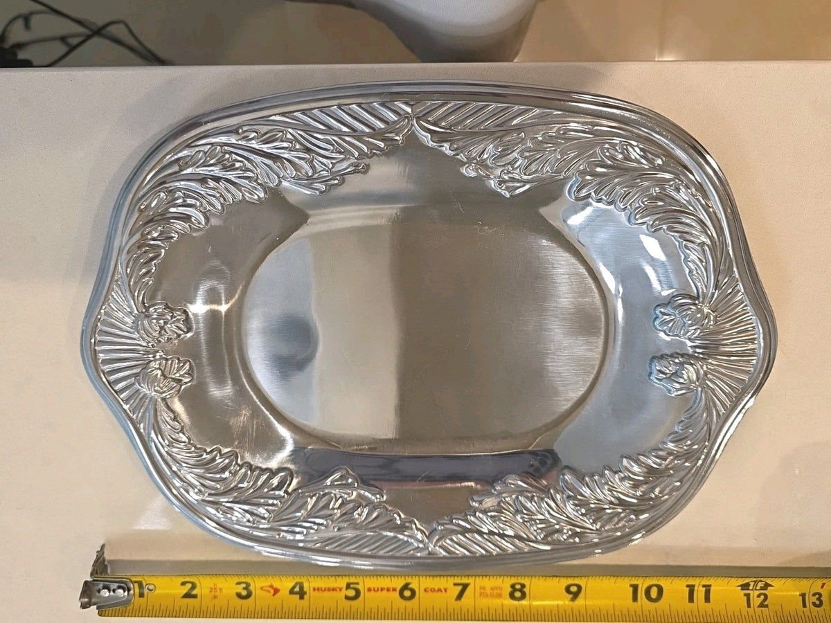 Wilton Armetale Serving Plate Dish Acanthus Small Rectangular Tray 11" X 8"