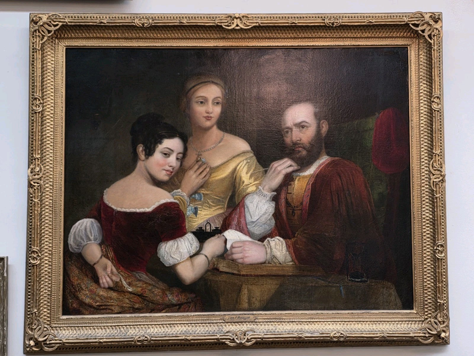HUGE Thomas Prichard Rossiter 60" x 61" Oil Painting PARIS 1841