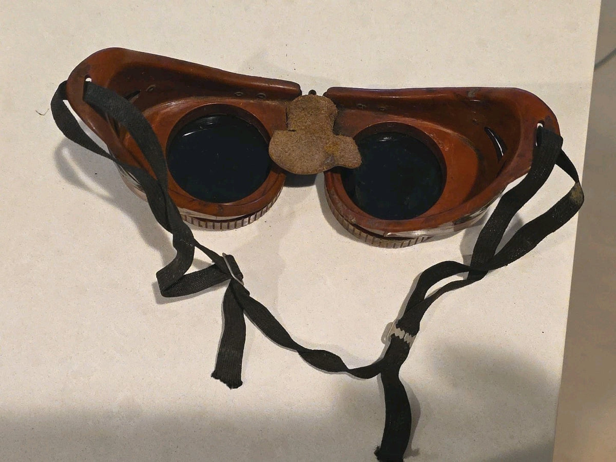 Vintage Jackson Products Burgundy Bakelite Welding Steampunk Original Goggles