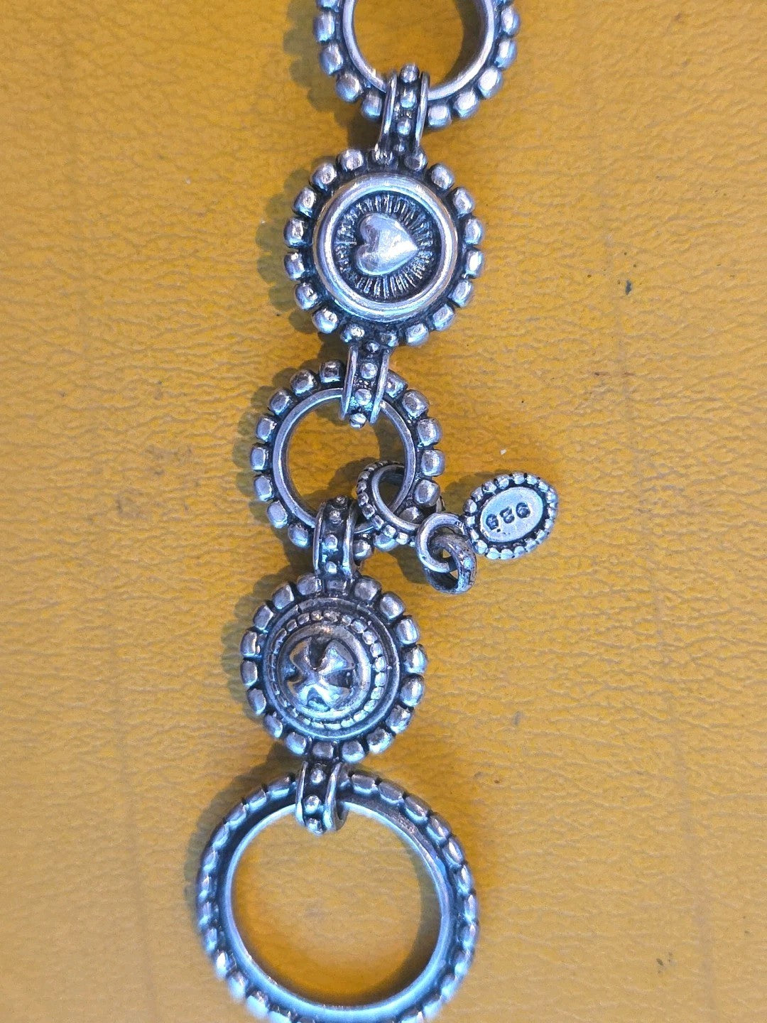 Handmade B C Bowen OriginalHeart & Nail Head Toggle Bracelet | Sterling Silver