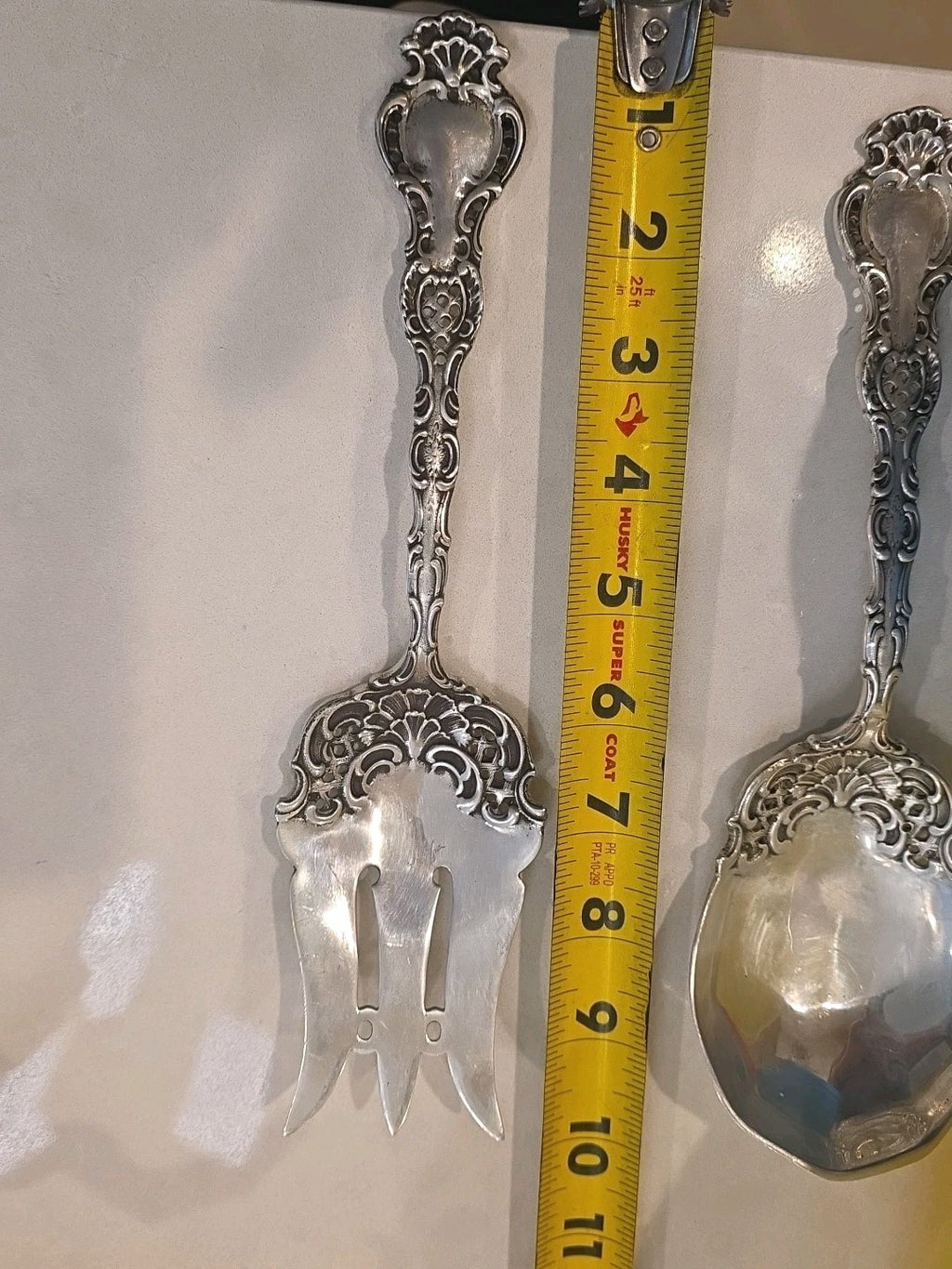 Regent by Durgin Sterling Silver Salad Serving Fork Pierced 9 1/2"