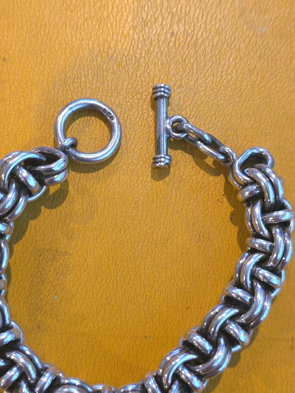 Byzantine Solid Heavy Sterling Silver Chain Bracelet 8" .925 9.53mm Thick