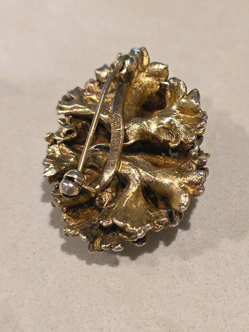 TILIA DENMARK 925 Silver  Vintage Sculpted Floral Design Brooch Pin
