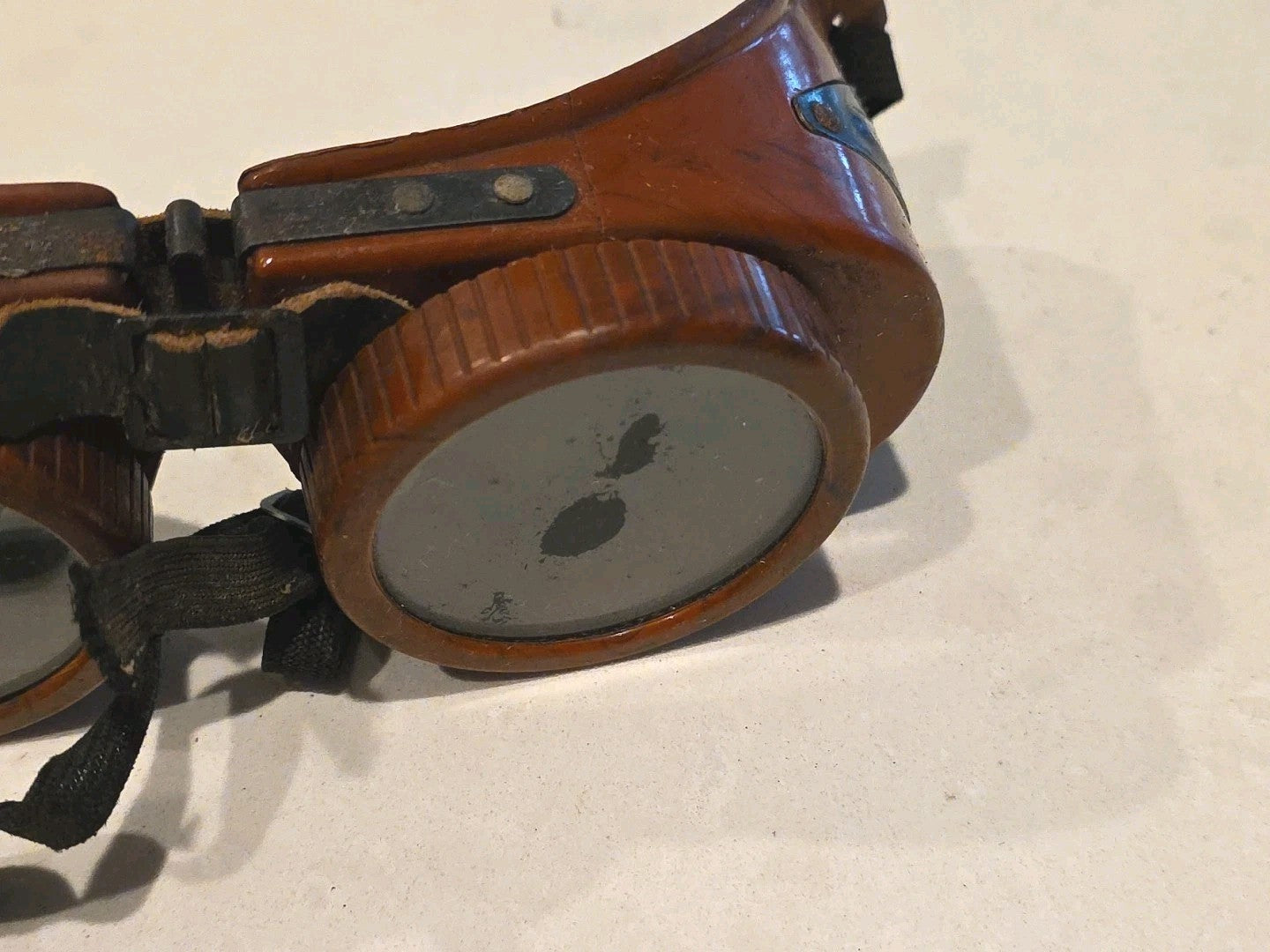 Vintage Jackson Products Burgundy Bakelite Welding Steampunk Original Goggles