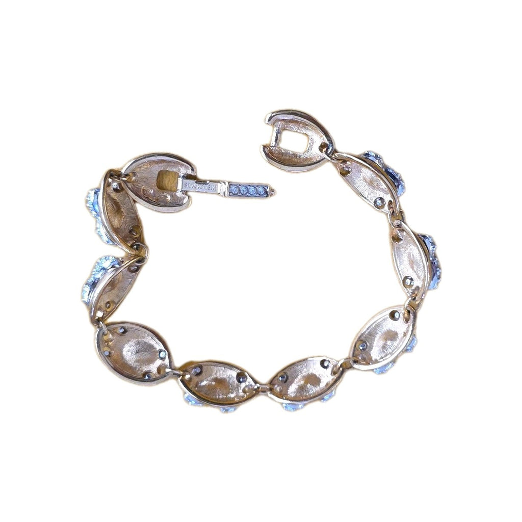 Swarovski Signed VTG Gold Tone Clear Rhinestone X O Bracelet
