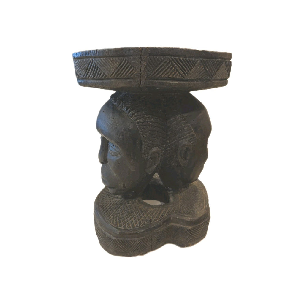 Antique Wood Carved Tree Congo Chief's Stool
