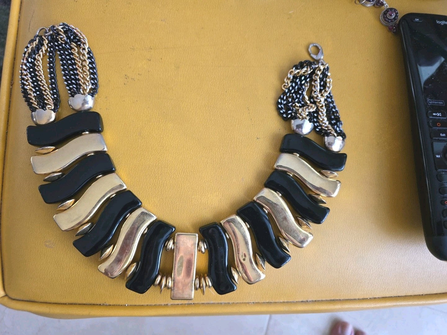 Black And Gold Costume ART DECO CHOKER NECKLACE