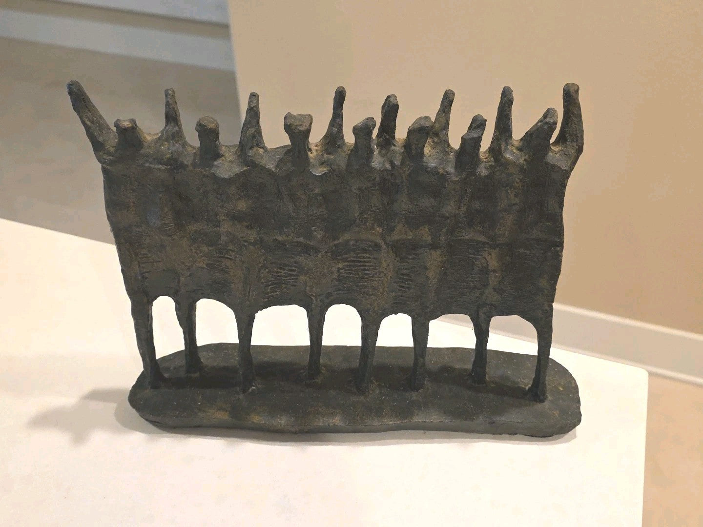 KRISHNA REDDY "The Vision" BRUTALIST Bronzed Resin Art Sculpture 1969 SIGNED