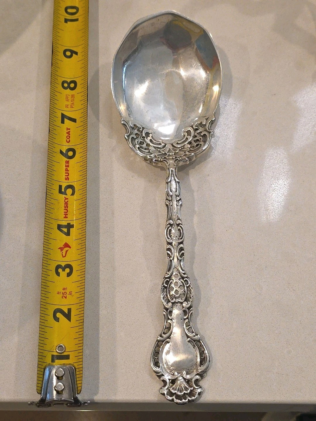 Regent by Durgin Sterling Silver Salad Spoon Pierced Bowl  9 5/8"