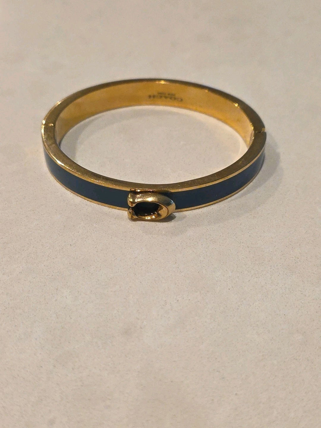 Coach Push Signature Hinged Bangle-Indigo Blue
