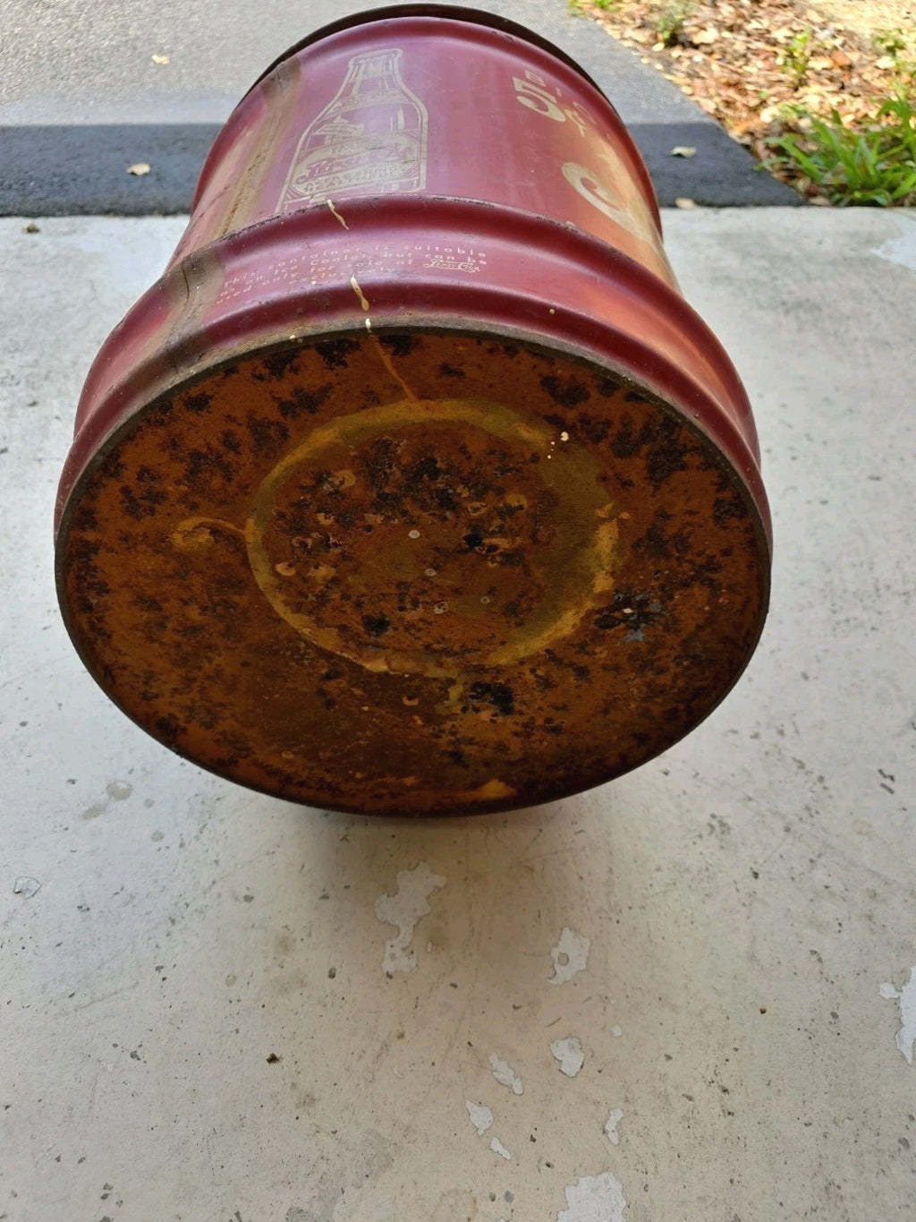ANTIQUE 1930's USA PEPSI COLA SODA BOTTLE SYRUP DRUM METAL CAN COOLER STAND SIGN