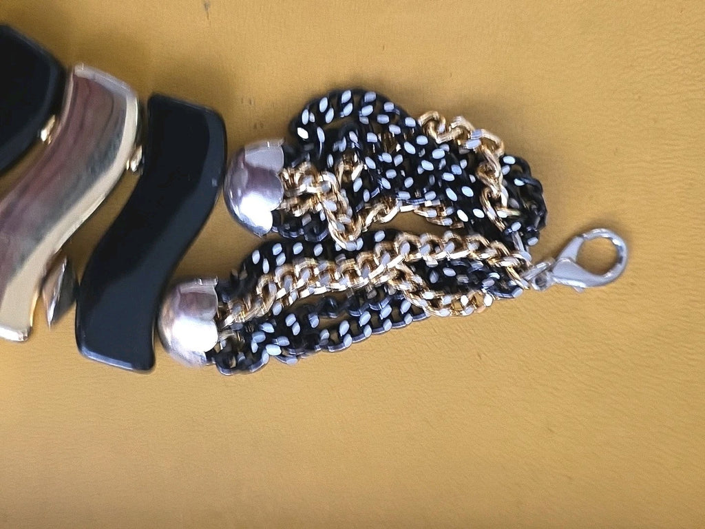 Black And Gold Costume ART DECO CHOKER NECKLACE