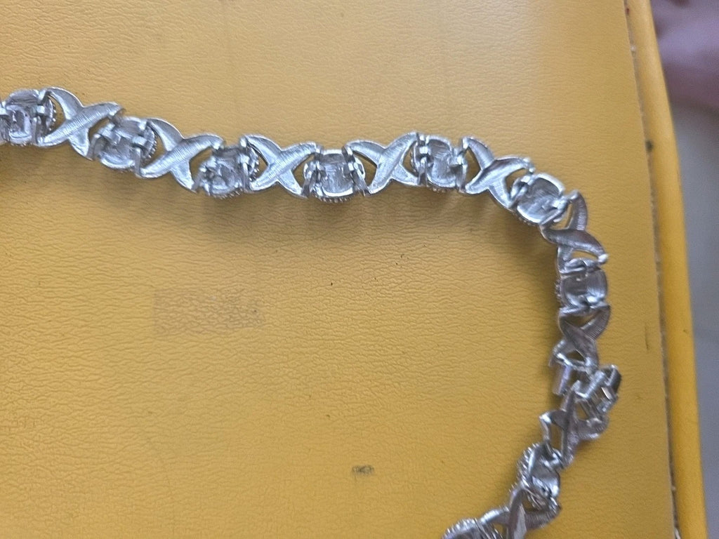 Gift Box Heart XO Necklace 18" Silver Plated Brass