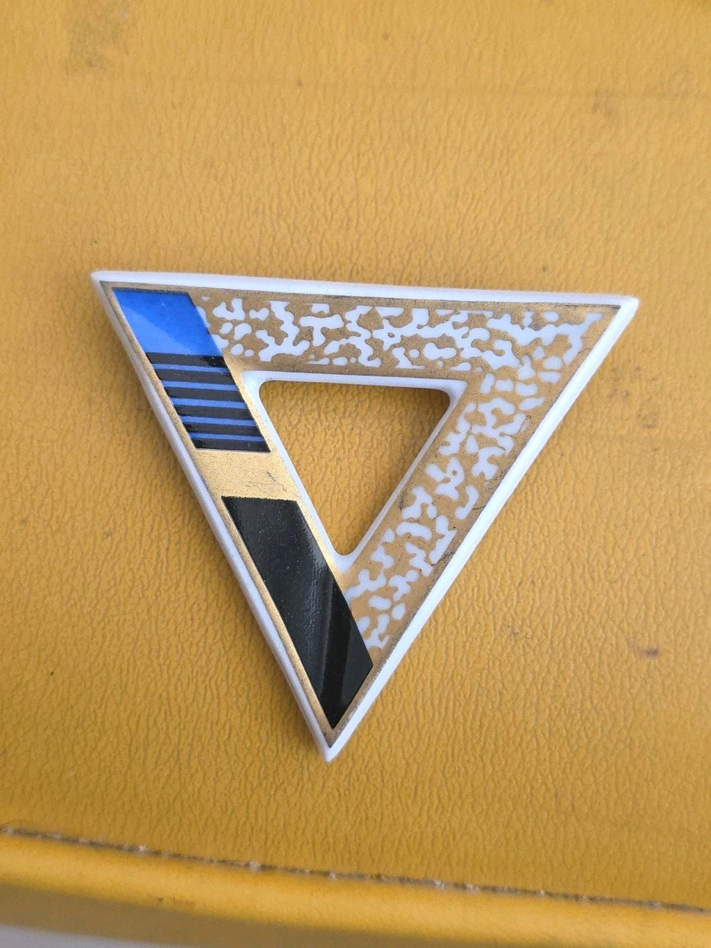 Vtg Rosenthal Germany B. Brenner Brooch Abstract Porcelain 80s 2.25 in Signed✨