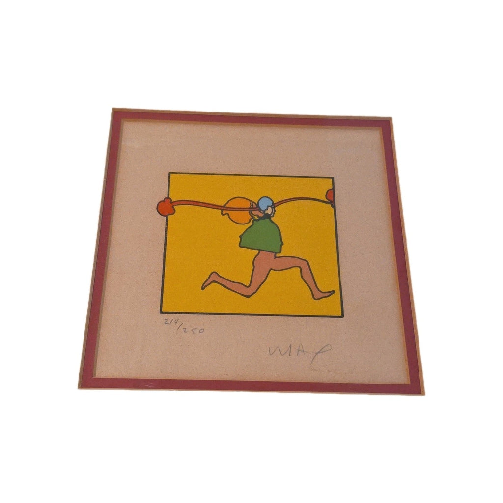 1970s Peter Max "Entering Yellow" Signed and Numbered Lithograph - Framed