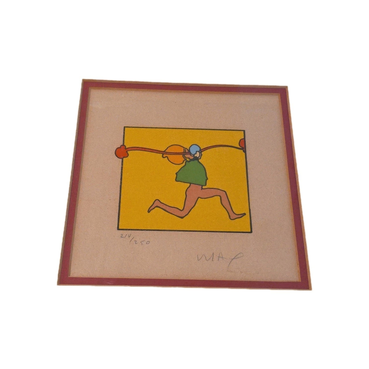 1970s Peter Max "Entering Yellow" Signed and Numbered Lithograph - Framed
