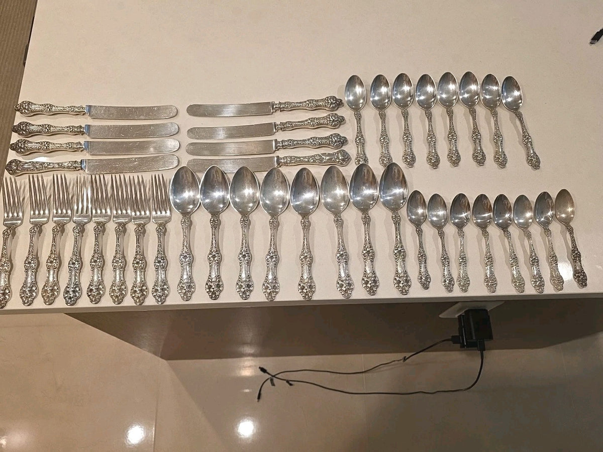 Old Orange Blossom by Alvin Sterling Silver Flatware Set Service 40 pcs