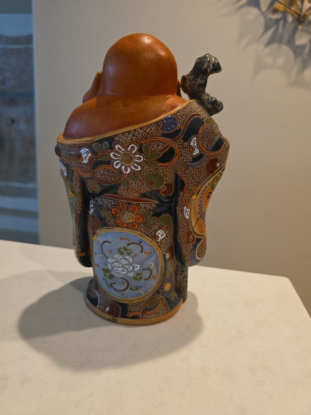 Vintage Japanese Kutani Moriage Hotei Statue Budda