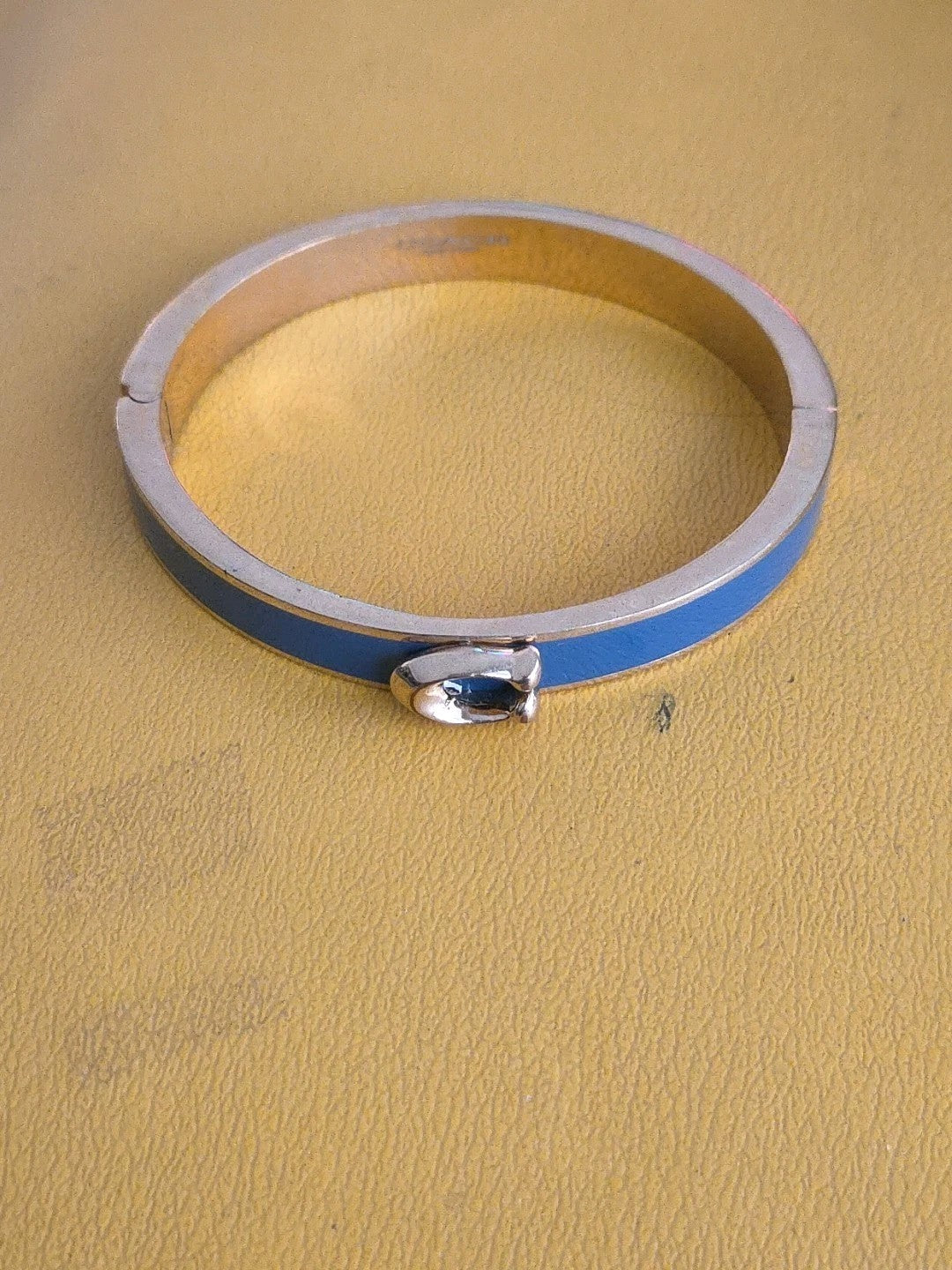Coach Push Signature Hinged Bangle-Indigo Blue