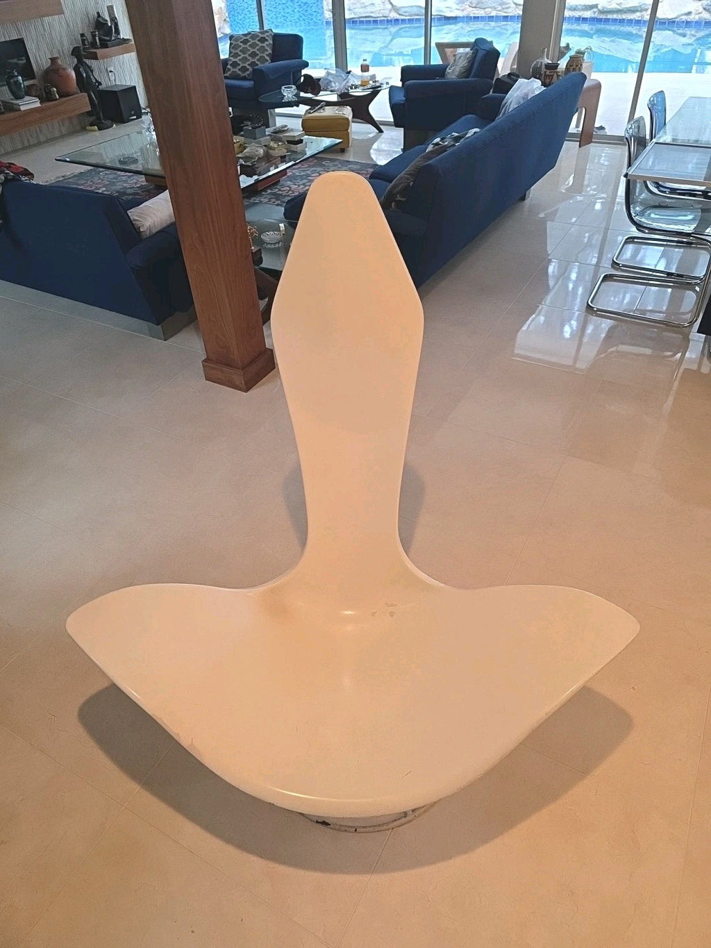 Midcentury White Tulip Chair Erwin & Estelle Laverne for Laverne International
