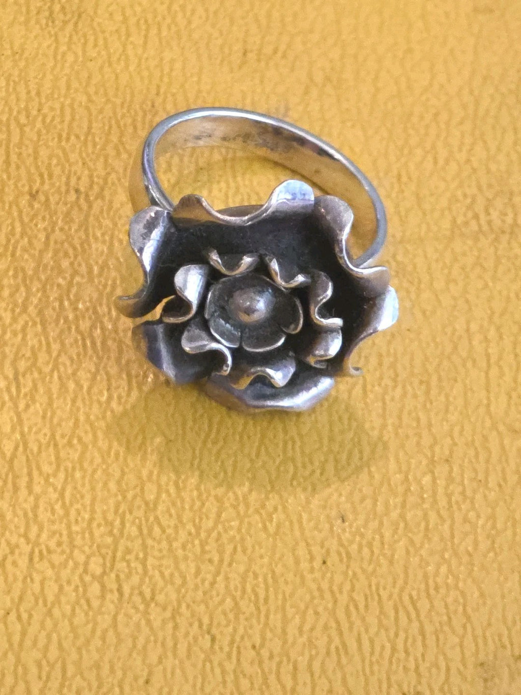 Vintage "Rose" Ring Sterling Silver Women Jewelry size 8.75